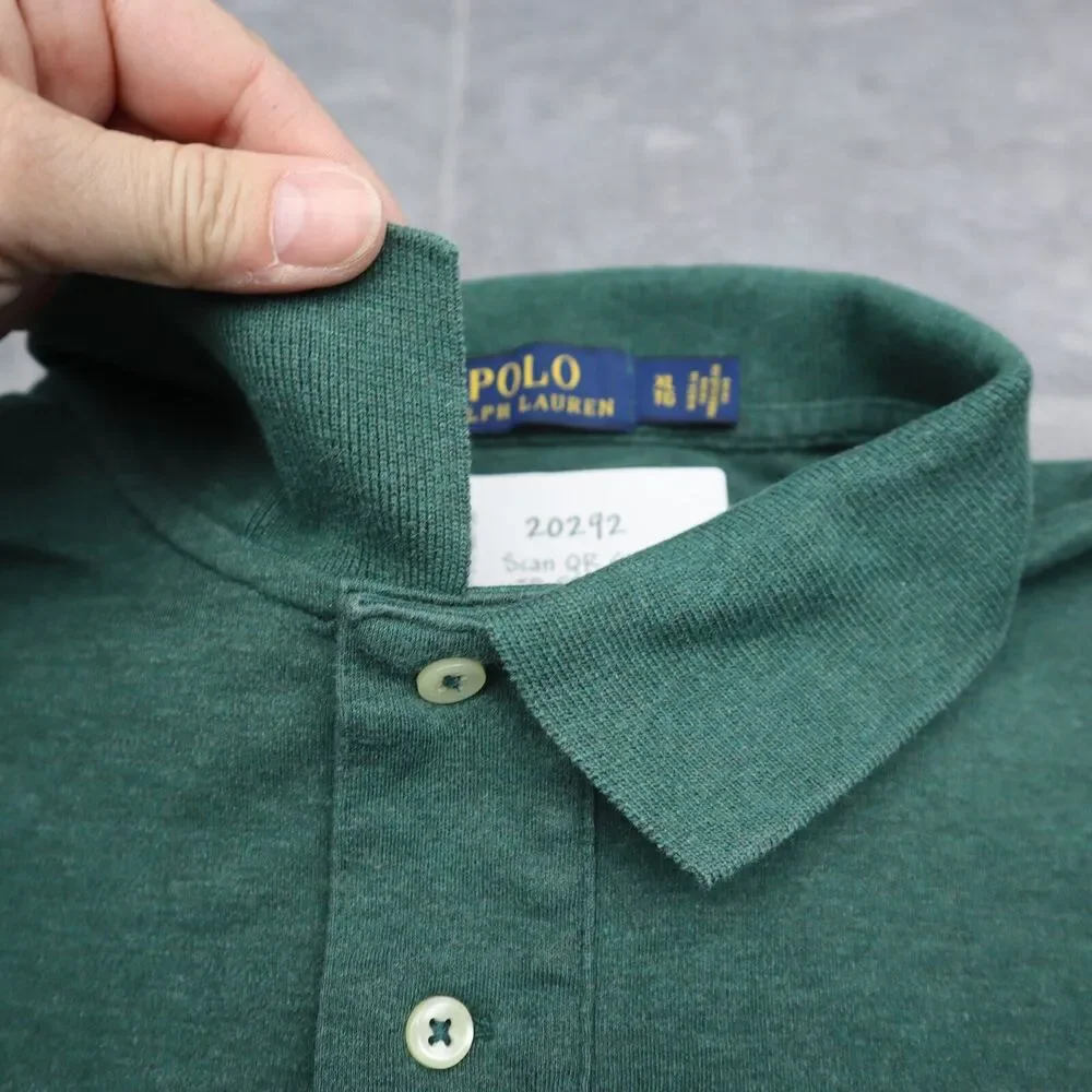 Polo Ralph Lauren Shirt Mens XL Extra Green Polo Rugby Casual Dress Pony